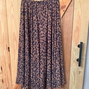 Chicwish Brown and Black Leopard Print Maxi Skirt SIZE XL XXL